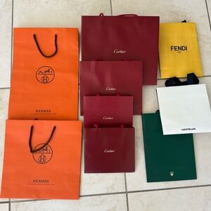 Lot of luxury brands shopping bags